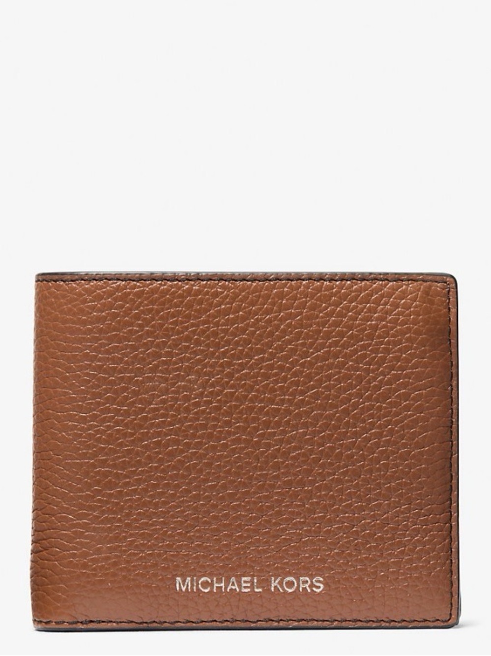 Michael Kors Cognac Pebbled Leather Bi-Fold Wallet New in plastic with gift box